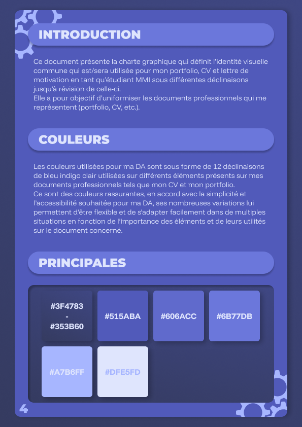 Dossier de communication explication des couleurs